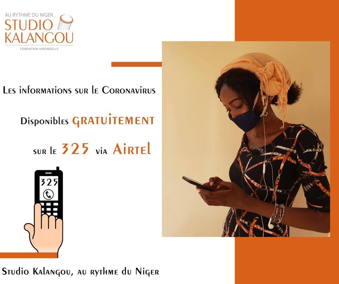 Communication from Studio Kalangou on how to access via a toll-free phone number to its news on the Covid19 in Niger.