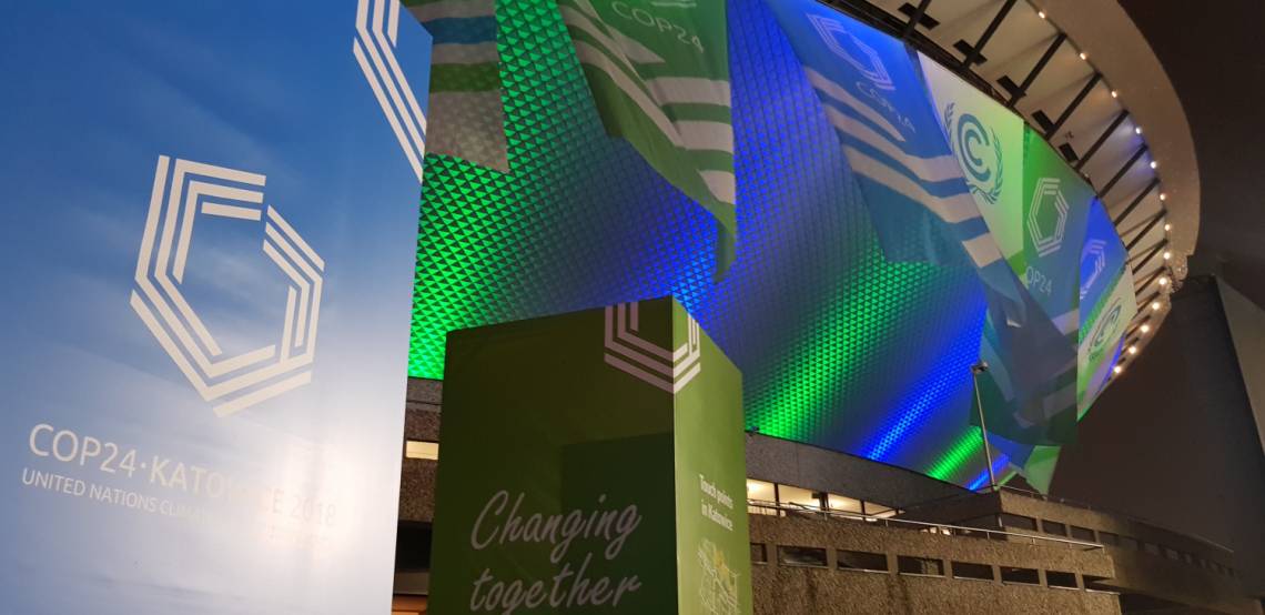 The building hosting COP24 summit in Katowice, Poland.