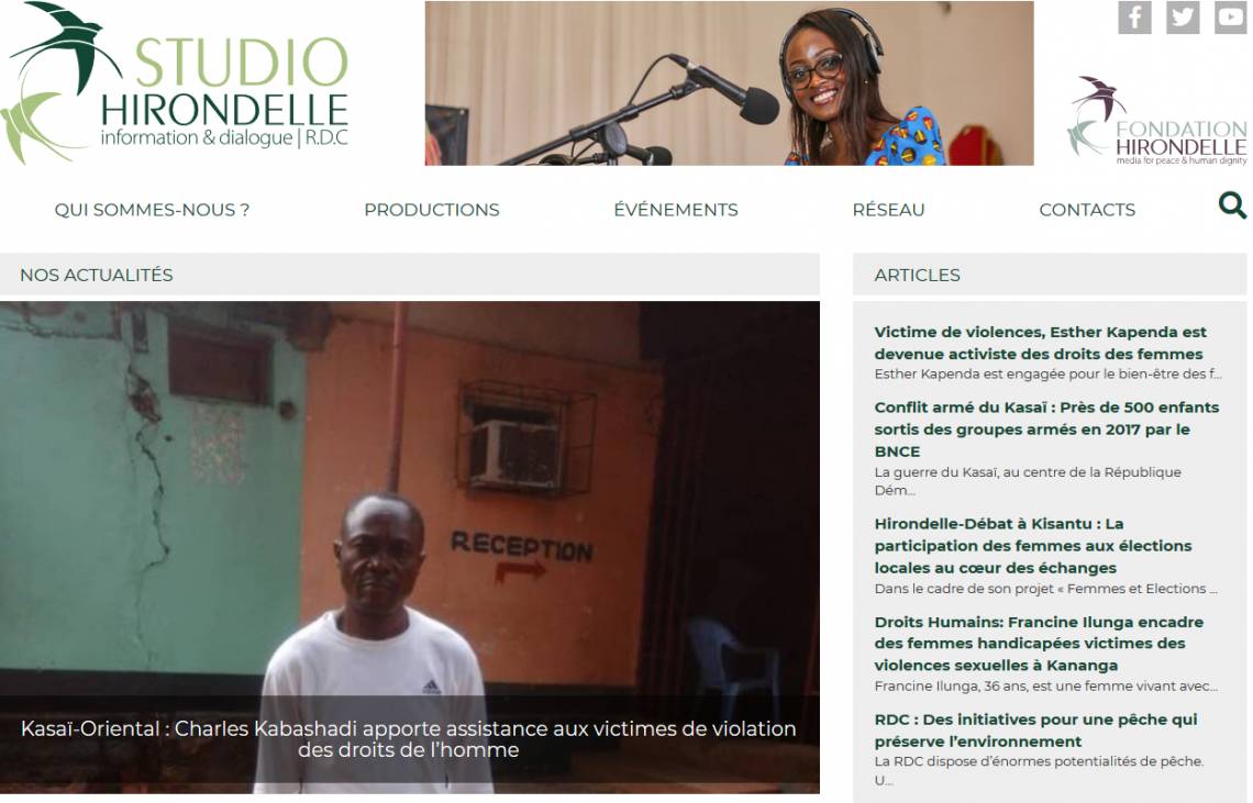 Lancement du site web du Studio Hirondelle RDC