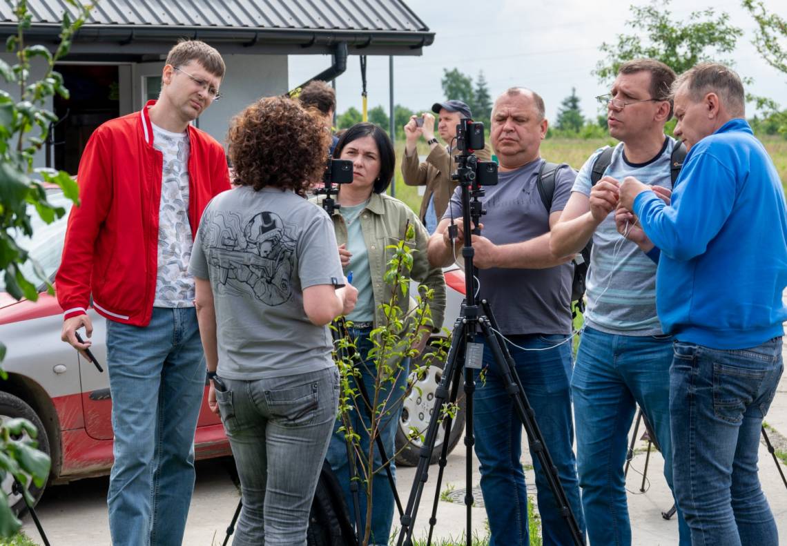 Un exercice de tournage lors d’une formation à Ivano-Frankivsk. 