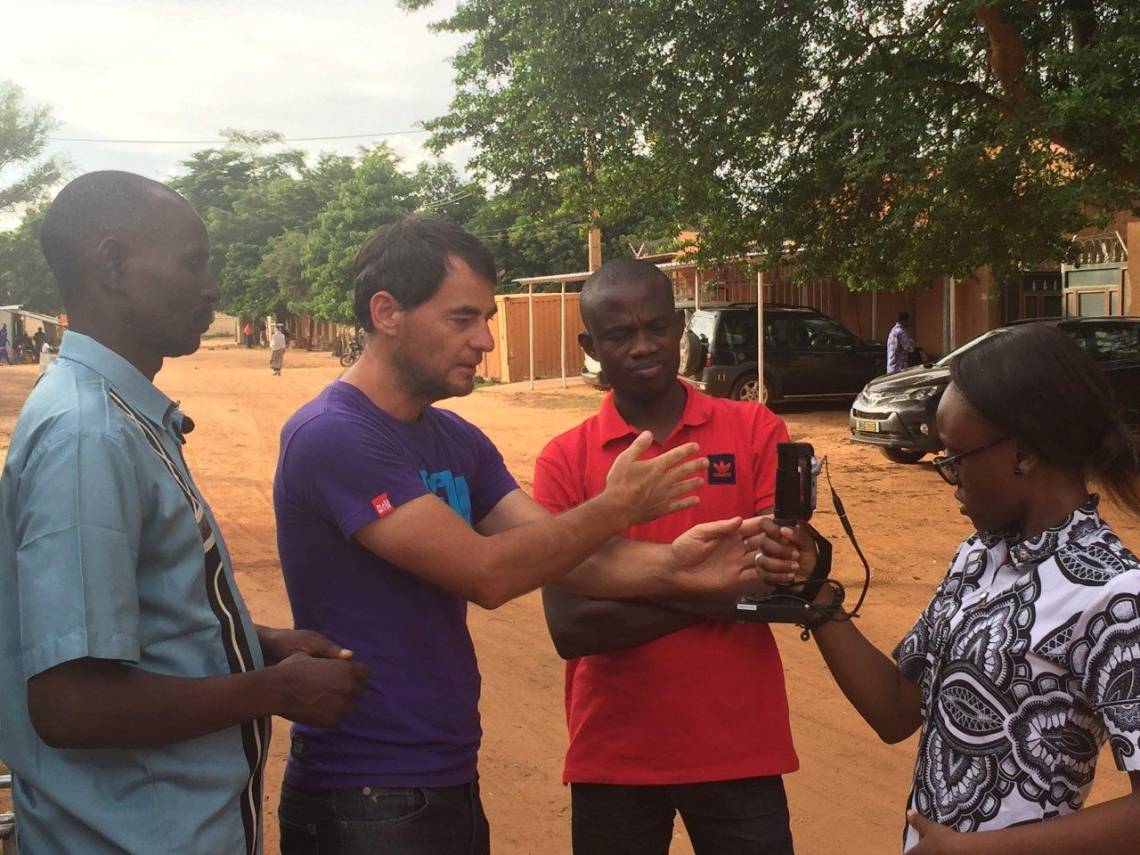 Pendant la formation à la couverture journalistique du changement climatique à Niamey, Niger, du 13 au 18 août 2018.