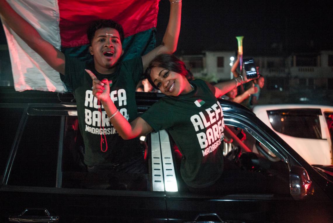 Young Malagasy have a lot of expectations and they need platforms to express themselves. Here young fans in Antananarivo celebrating the victory of their national football team against the Democratic Republic of Congo during the Africa Cup of Nations on 7 July 2019