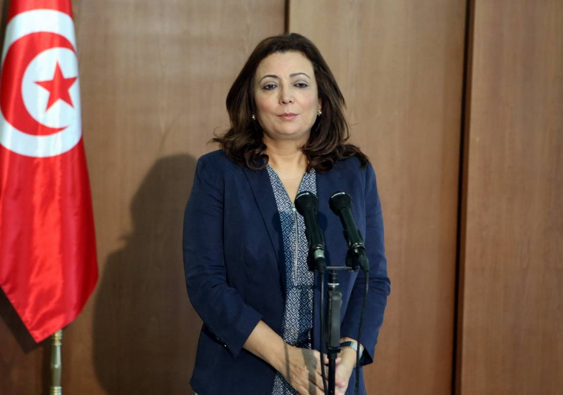 Ouided Bouchamaoui, Présidente de l&#039;UTICA (Union tunisienne de l&#039;industrie, du commerce et de l&#039;artisanat), lauréate du Prix Nobel de la Paix 2015 avec le Quartet du dialogue national en Tunisie.