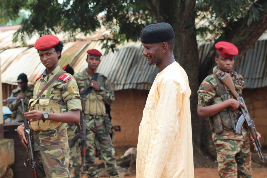 3R Movement Chief Abass Sidiki and his soldiers in Koui, North-West of the Central African Republic in June 2019