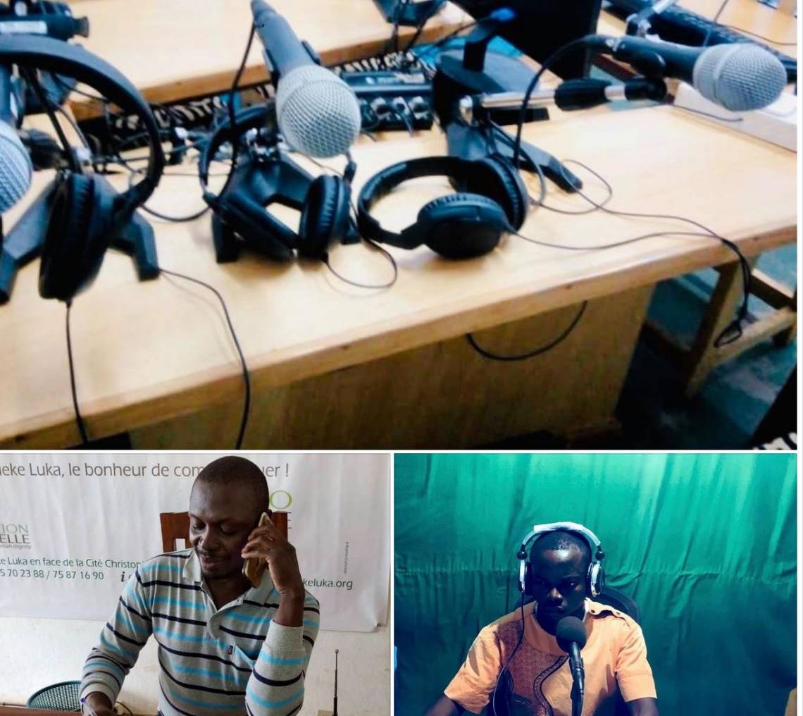 Séance de formation à distance entre le Conseiller aux programmes de Radio Ndeke Luka et une radio partenaire en Centrafrique