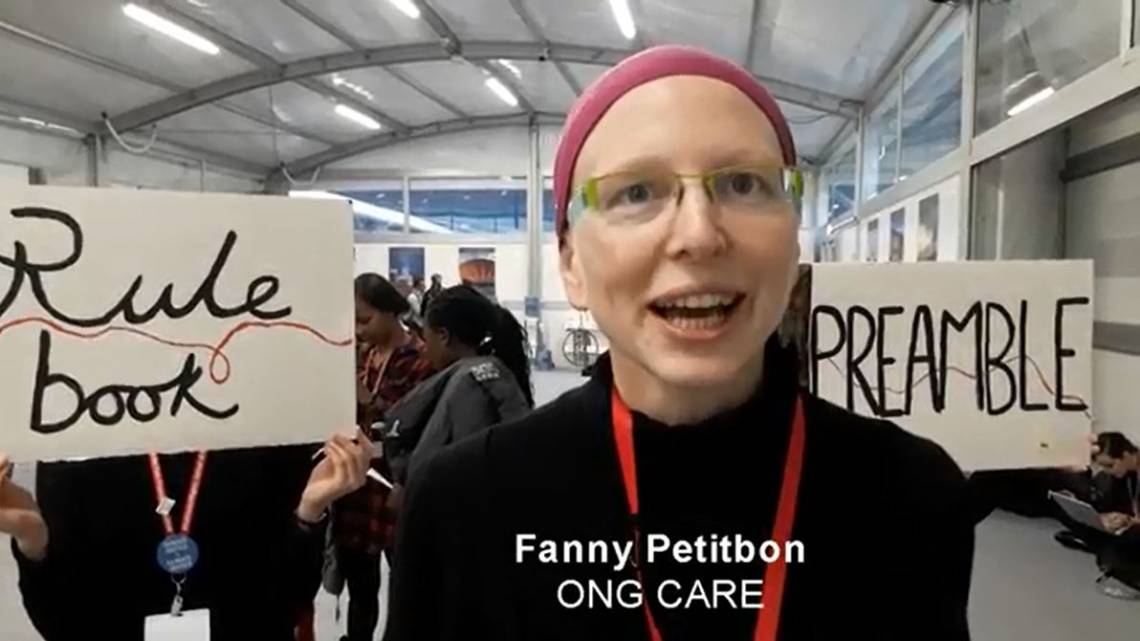 Fanny Petibon, de l&#039;ONG Care, interviewée par Mouhamadou Touré, envoyé spécial de Studio Tamani - Fondation Hirondelle à la COP24