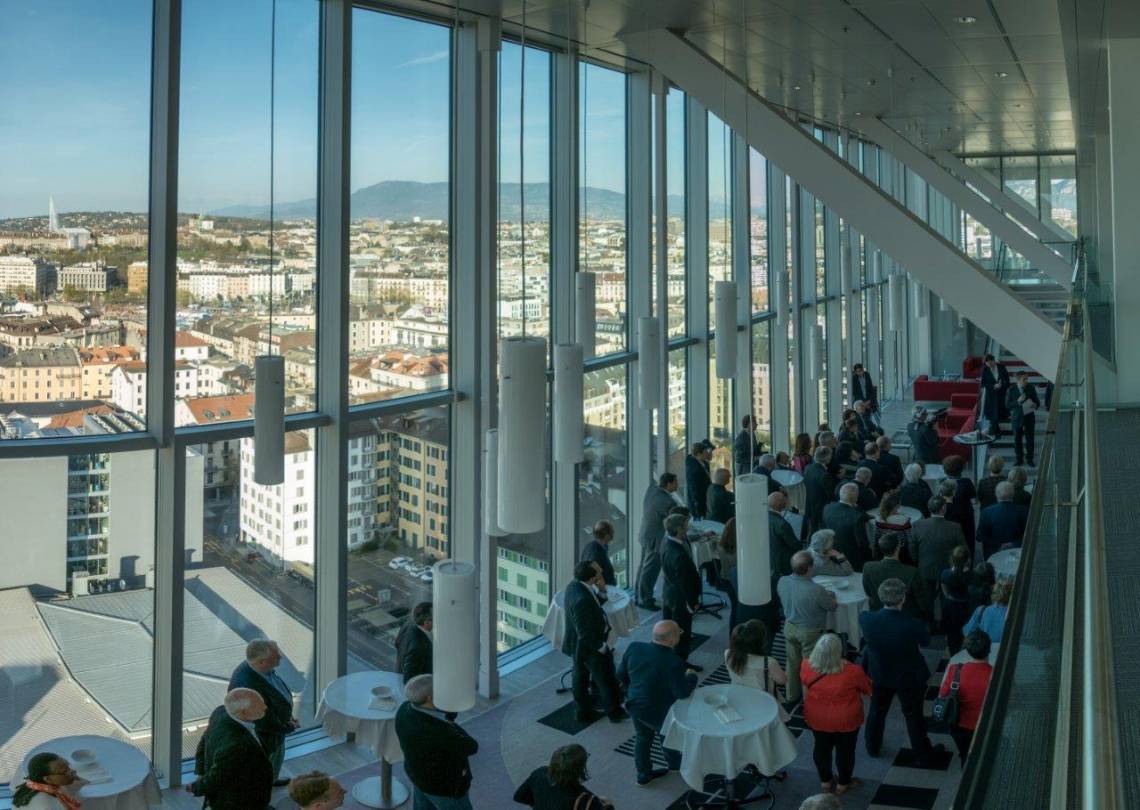 Soirée de remise du prix Ousseimi de la Tolérance à la Fondation Hirondelle, dans les locaux de la RTS à Genève, 29 mars 2017.