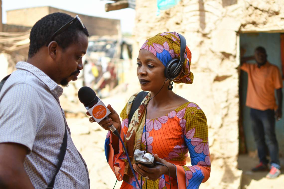 « A journalist from Studio Kalangou reporting in Niamey, Niger »
