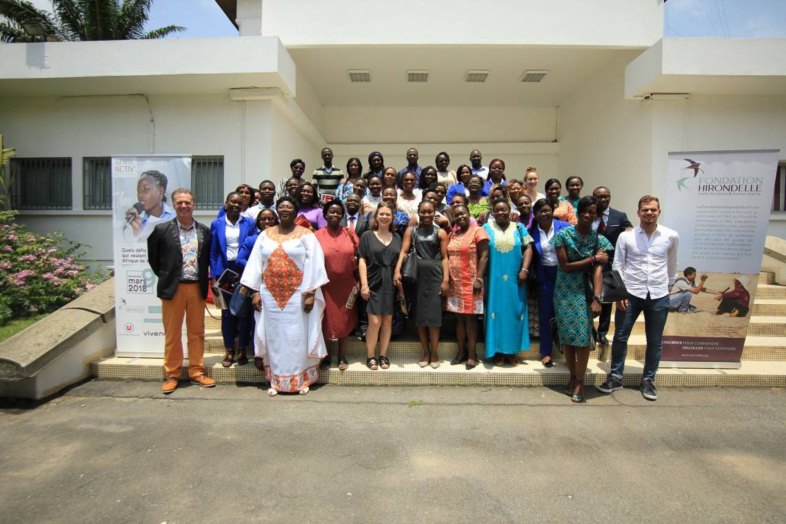 Following the debate organized by Fondation Hirondelle&#039;s Afrik Activ&#039; project at the CCI of Abidjan on March 9, 2018.