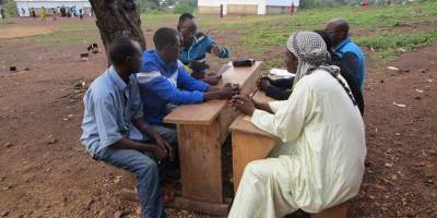 At school with Radio Ndeke Luka, in the Central African Republic