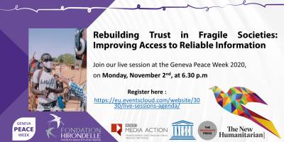 Geneva Peace Week 2020 : information et confiance au coeur des discussions