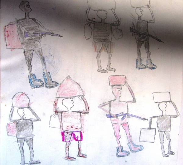 LRA child soldier&#039;s drawing.