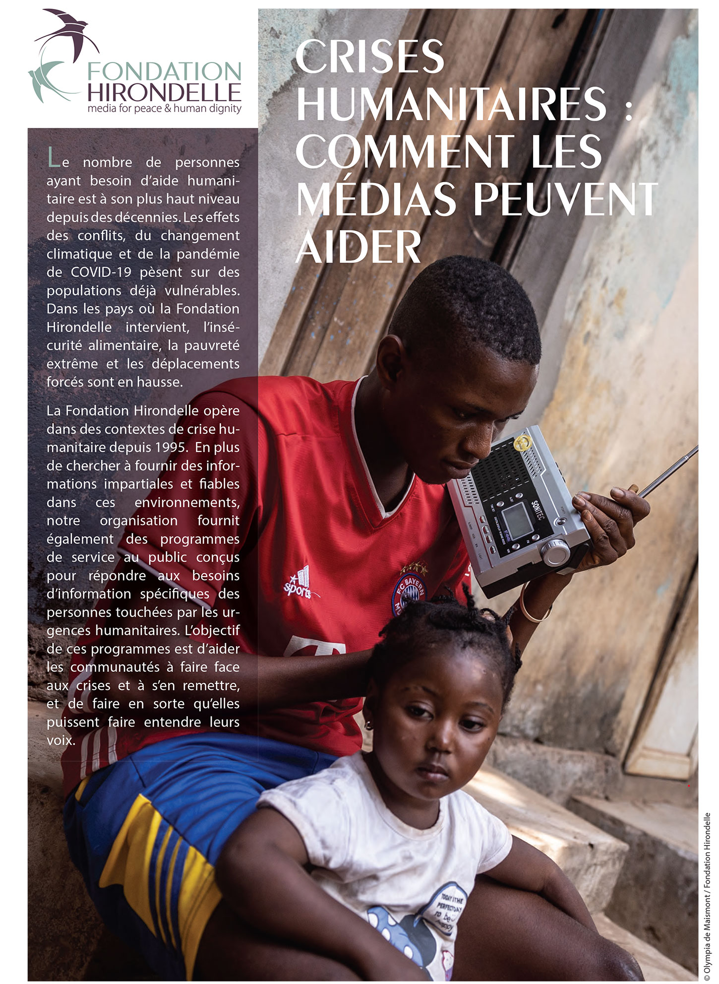 CRISES HUMANITAIRES : COMMENT LES MÉDIAS PEUVENT AIDER - Téléchargez notre Flyer