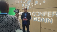 Mouhamadou Touré, journaliste de Studio Tamani et envoyé spécial de la Fondation Hirondelle à Bonn.