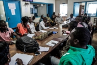 Conférence de rédaction à Radio Ndeke Luka, Bangui, février 2017.